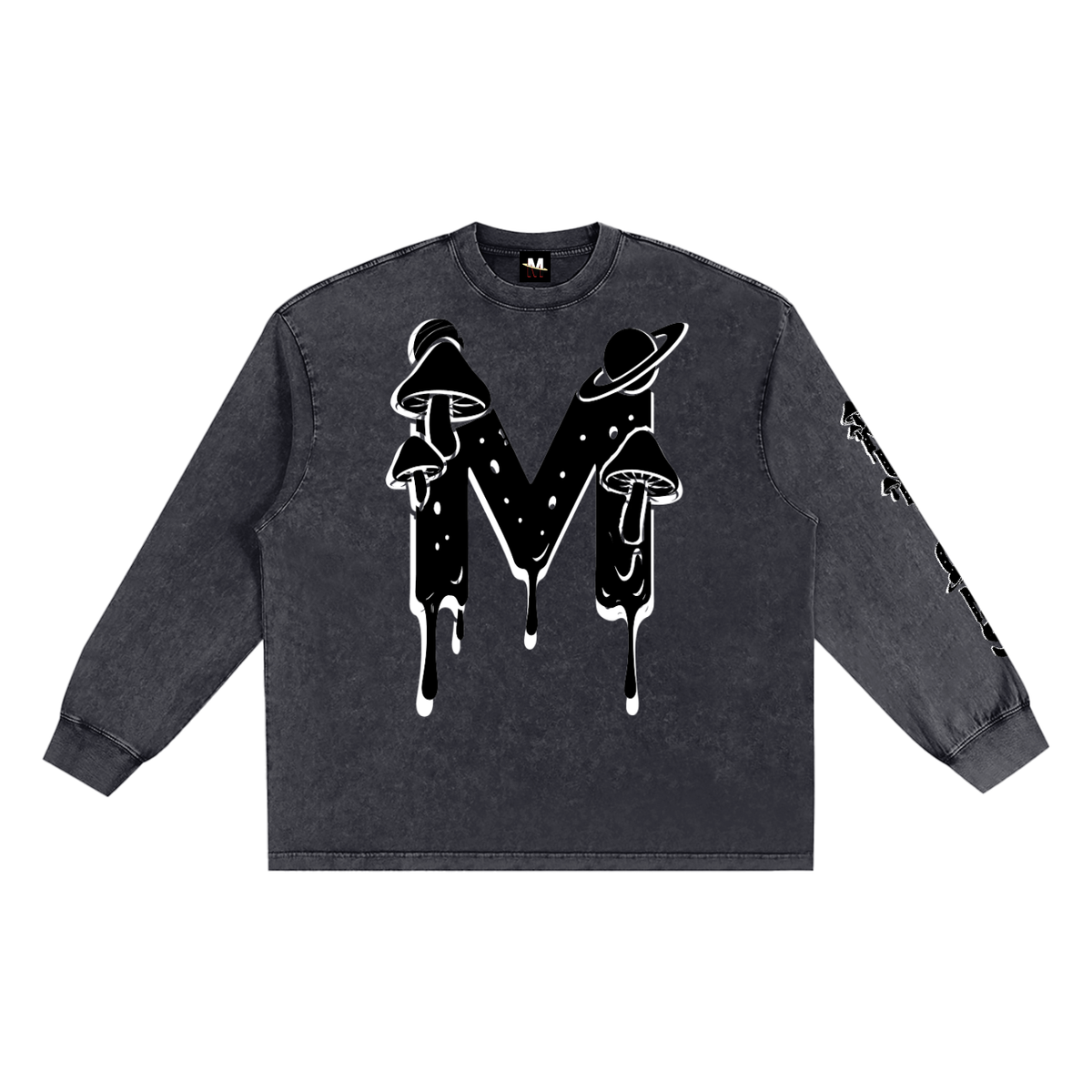 CHAPTER 003: MUNIONS DRIP BW | Snow-Washed Long-Sleeve Tee