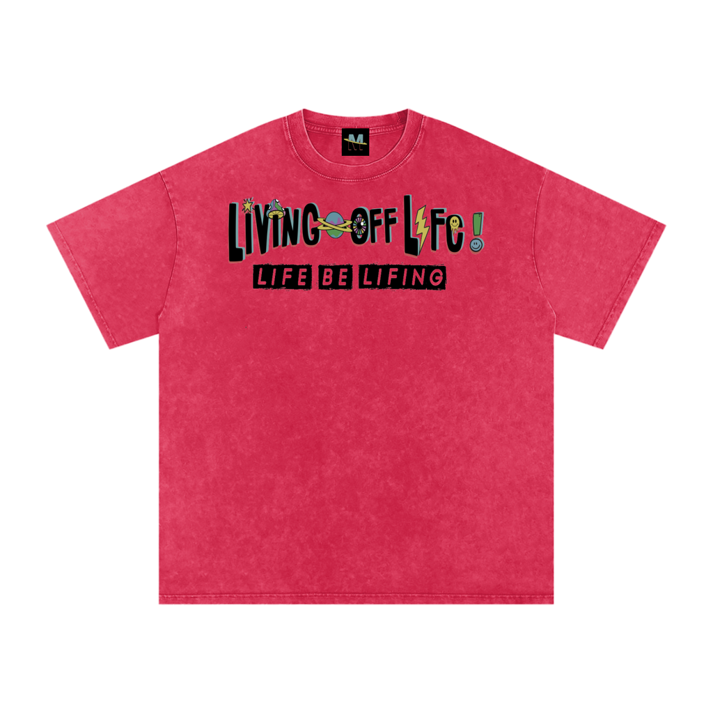 CHAPTER 001 LIVING OFF LIFE CORE COLLECTION-Snow Washed Oversized Cotton T-Shirt