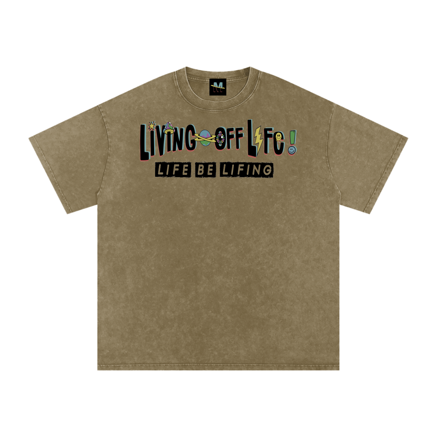 CHAPTER 001 LIVING OFF LIFE CORE COLLECTION-Snow Washed Oversized Cotton T-Shirt