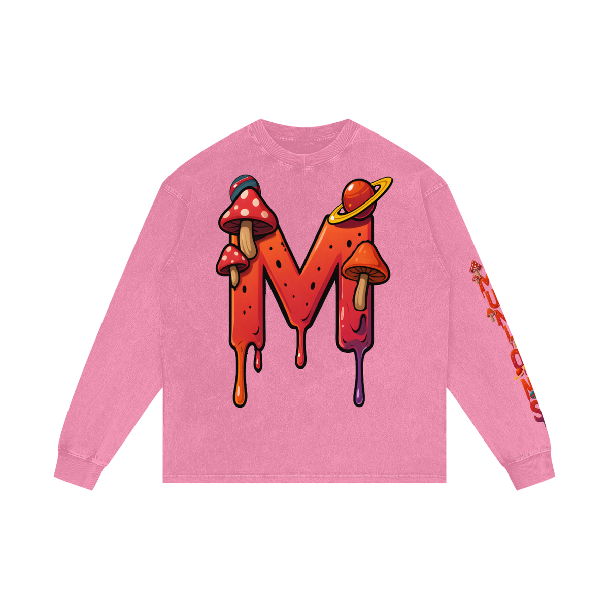CHAPTER 003 MUNIONS DRIP CORE COLLECTION-Acid Wash Oversize Long Sleeve T-Shirt