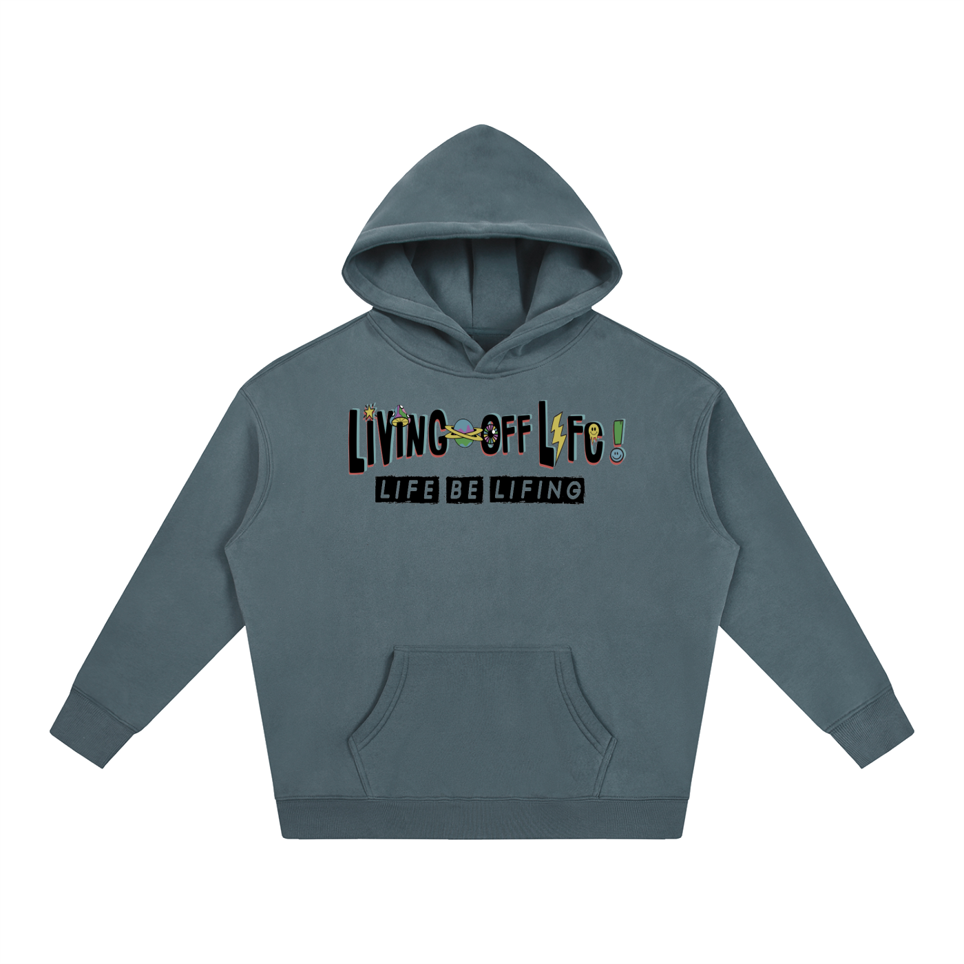 CHAPTER 001 LIVING OFF LIFE-Oversize Fleeced Hoodie
