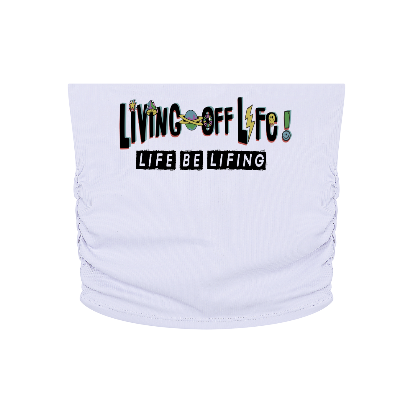 WOMEN'S-Living Off Life – Ruched Cropped Yoga Tube Top | Chapter 002