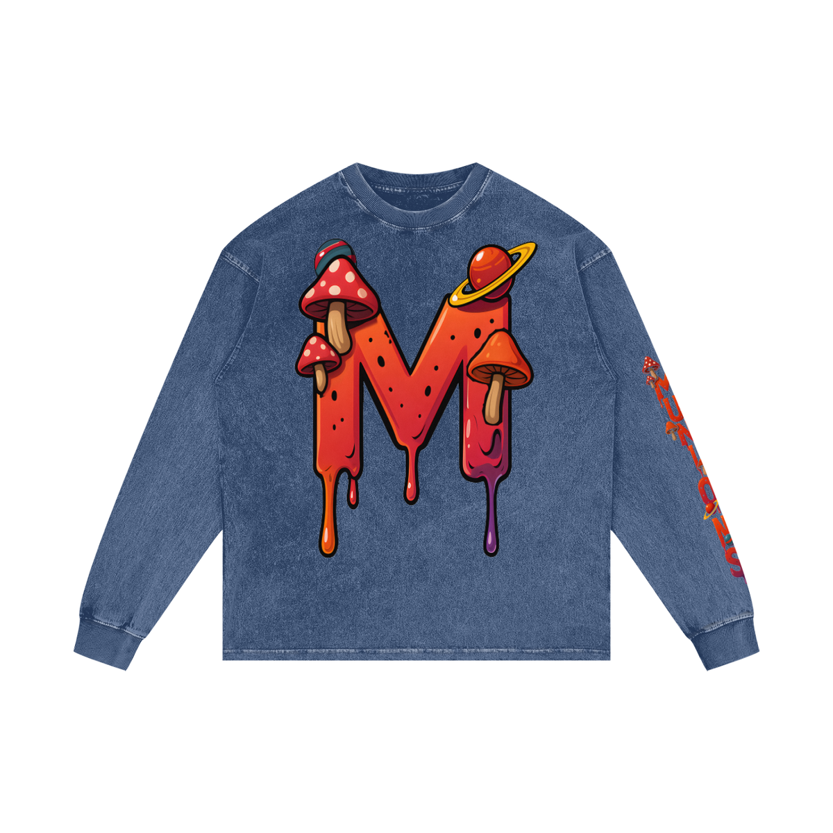 CHAPTER 003 MUNIONS DRIP CORE COLLECTION-Acid Wash Oversize Long Sleeve T-Shirt