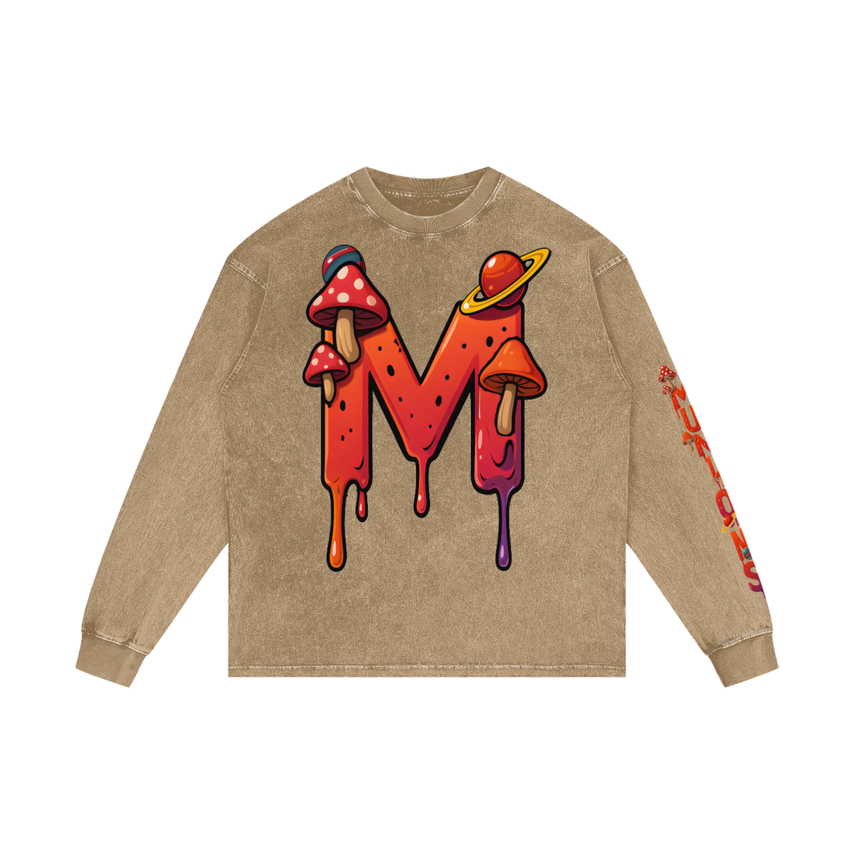CHAPTER 003 MUNIONS DRIP CORE COLLECTION-Acid Wash Oversize Long Sleeve T-Shirt