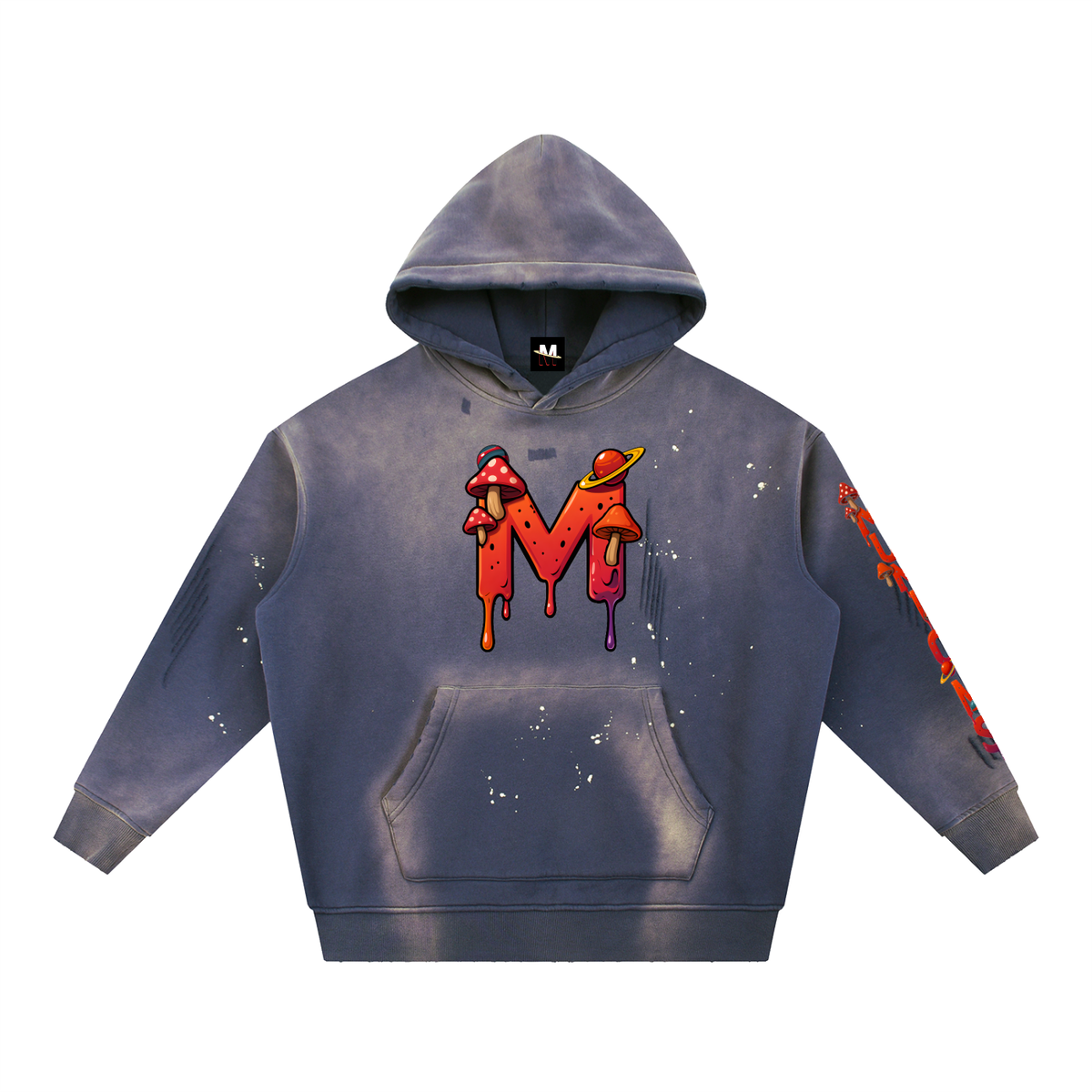 MUNIONS DRIP CORE COLLECTION-Vintage Washed Frayed Fleece Hoodie