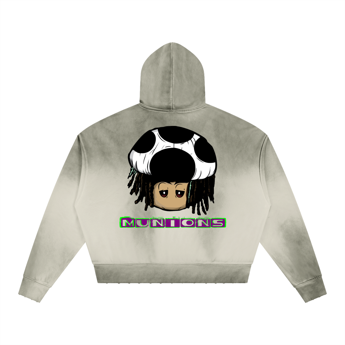 MUNIONS CORE COLLECTION M.O.E DRIP-Unisex Sunfade Distressed Boxy Hoodie