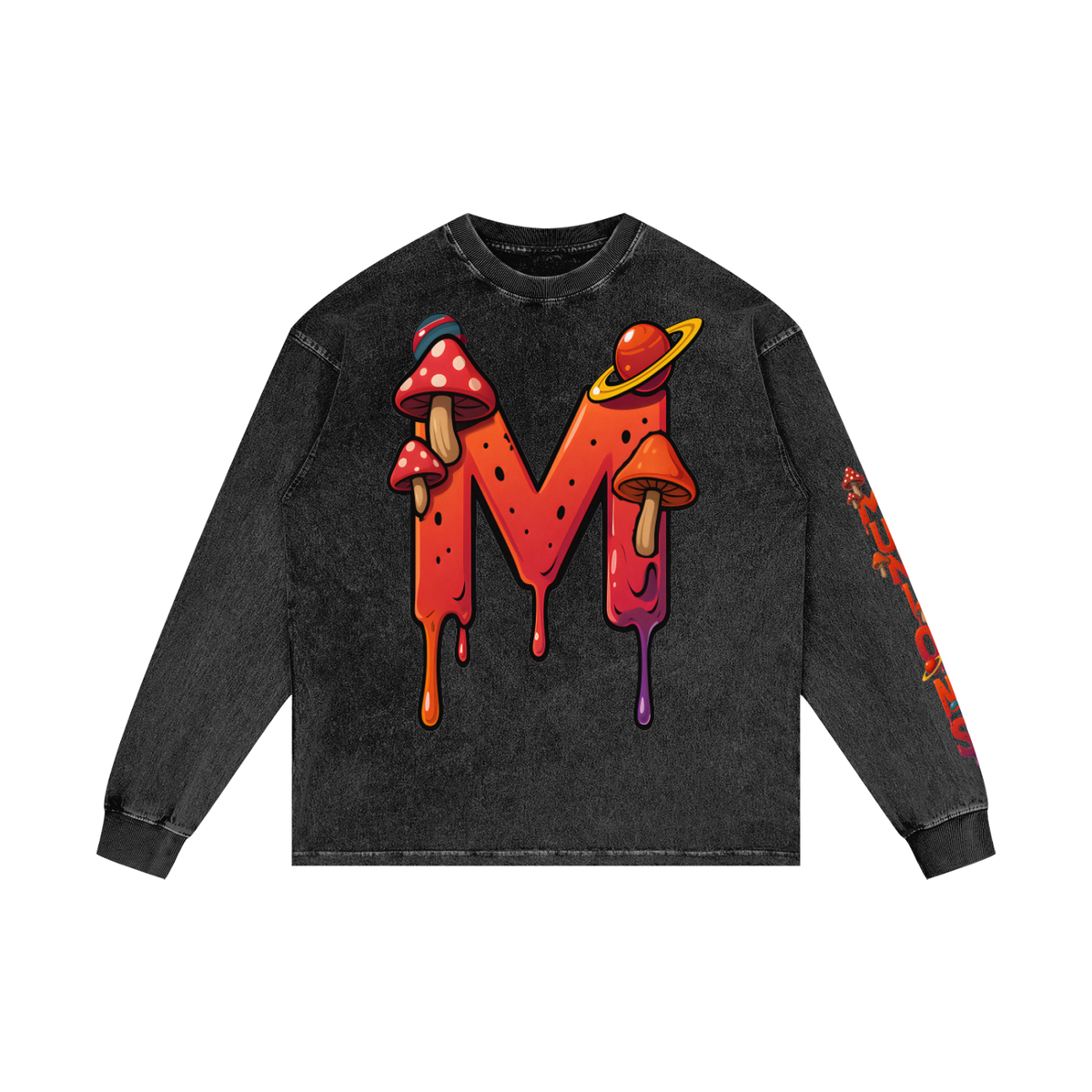 CHAPTER 003 MUNIONS DRIP CORE COLLECTION-Acid Wash Oversize Long Sleeve T-Shirt