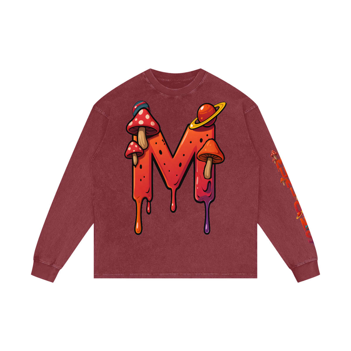 CHAPTER 003 MUNIONS DRIP CORE COLLECTION-Acid Wash Oversize Long Sleeve T-Shirt