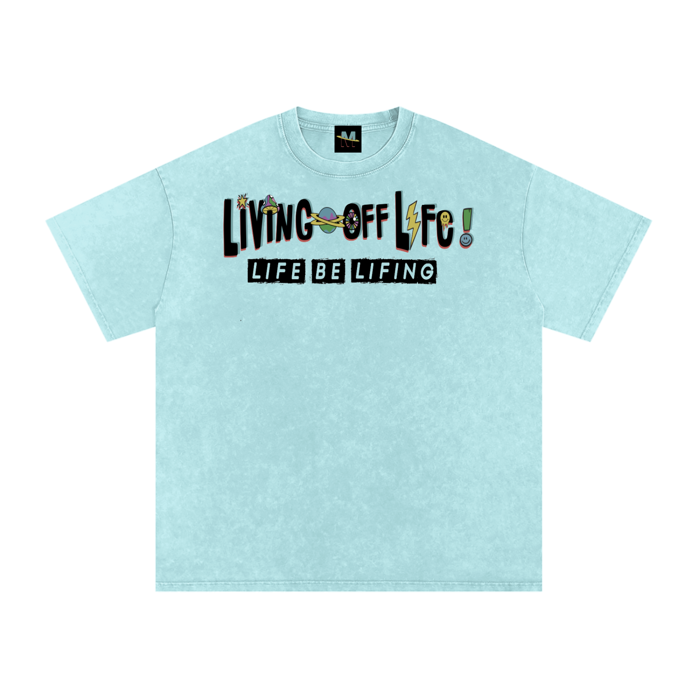 CHAPTER 001 LIVING OFF LIFE CORE COLLECTION-Snow Washed Oversized Cotton T-Shirt