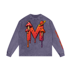 CHAPTER 003 MUNIONS DRIP CORE COLLECTION-Acid Wash Oversize Long Sleeve T-Shirt
