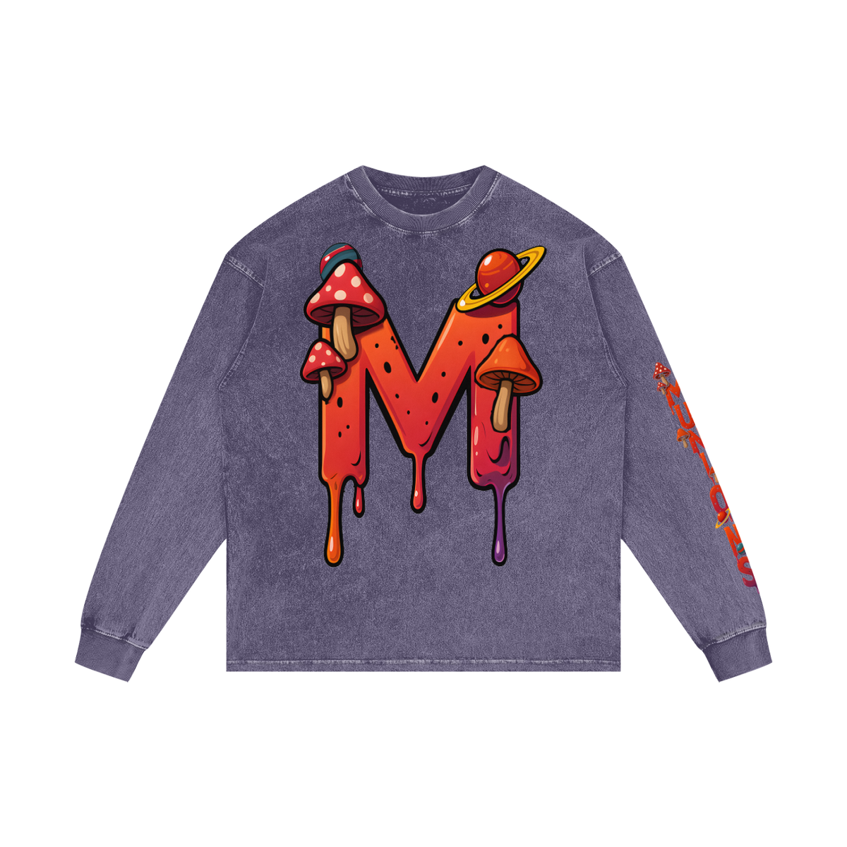 CHAPTER 003 MUNIONS DRIP CORE COLLECTION-Acid Wash Oversize Long Sleeve T-Shirt