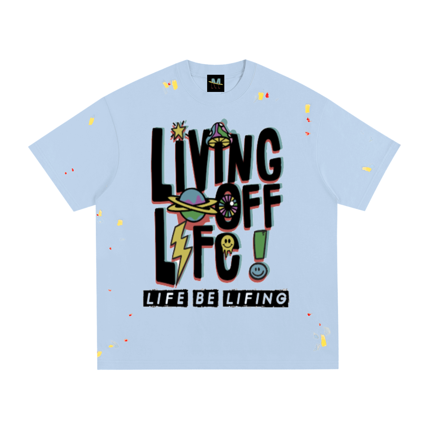 CHAPTER 001 LIVING OFF LIFE-Paint Splatter T-Shirt