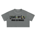 Women's Chapter 001 — Living Off Life STK Snow Washed Crop Tee