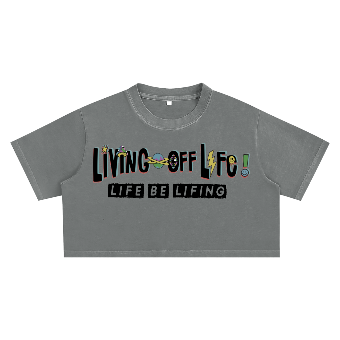Women's Chapter 001 — Living Off Life STK Snow Washed Crop Tee