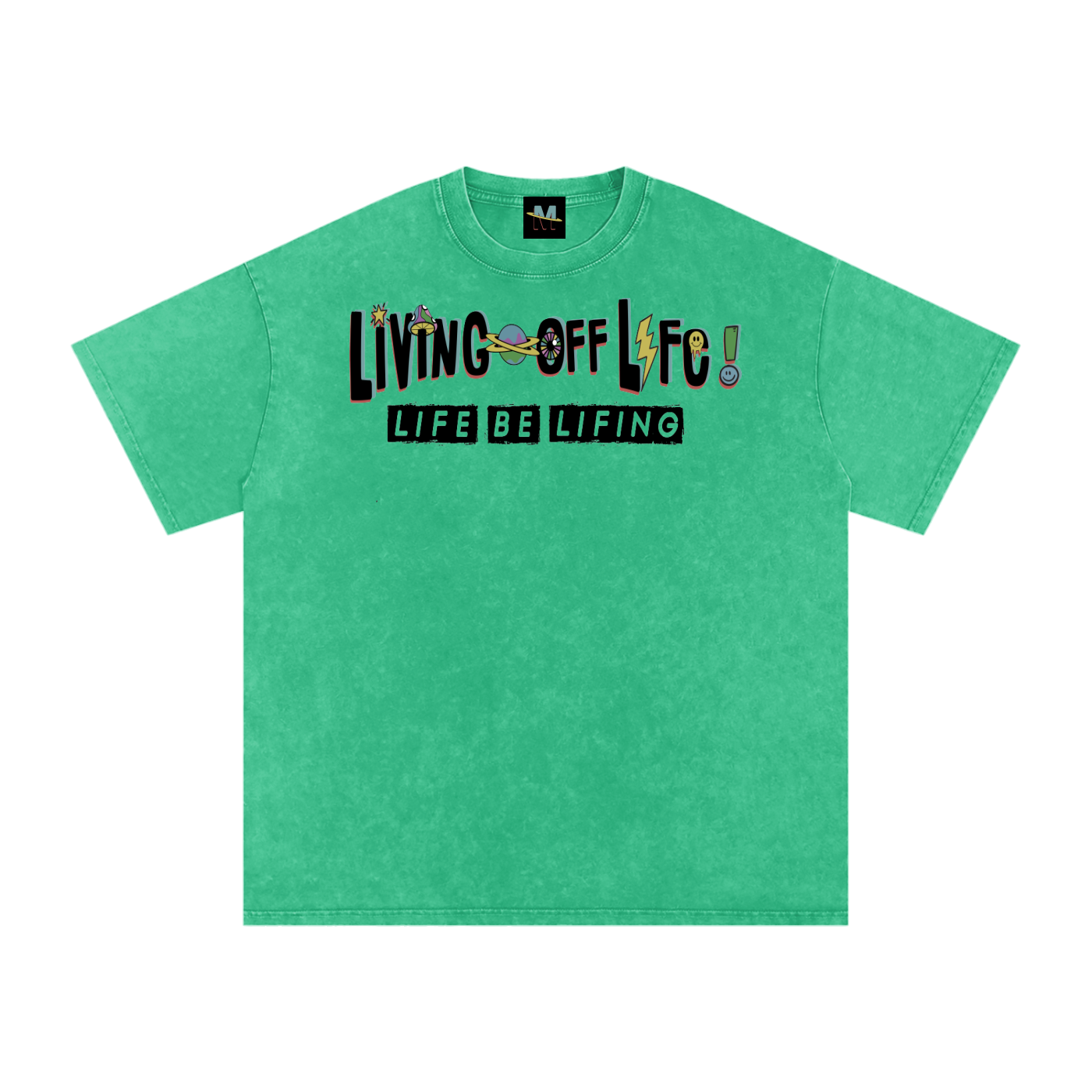 CHAPTER 001 LIVING OFF LIFE CORE COLLECTION-Snow Washed Oversized Cotton T-Shirt