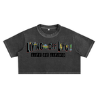 Women's Chapter 001 — Living Off Life STK Snow Washed Crop Tee