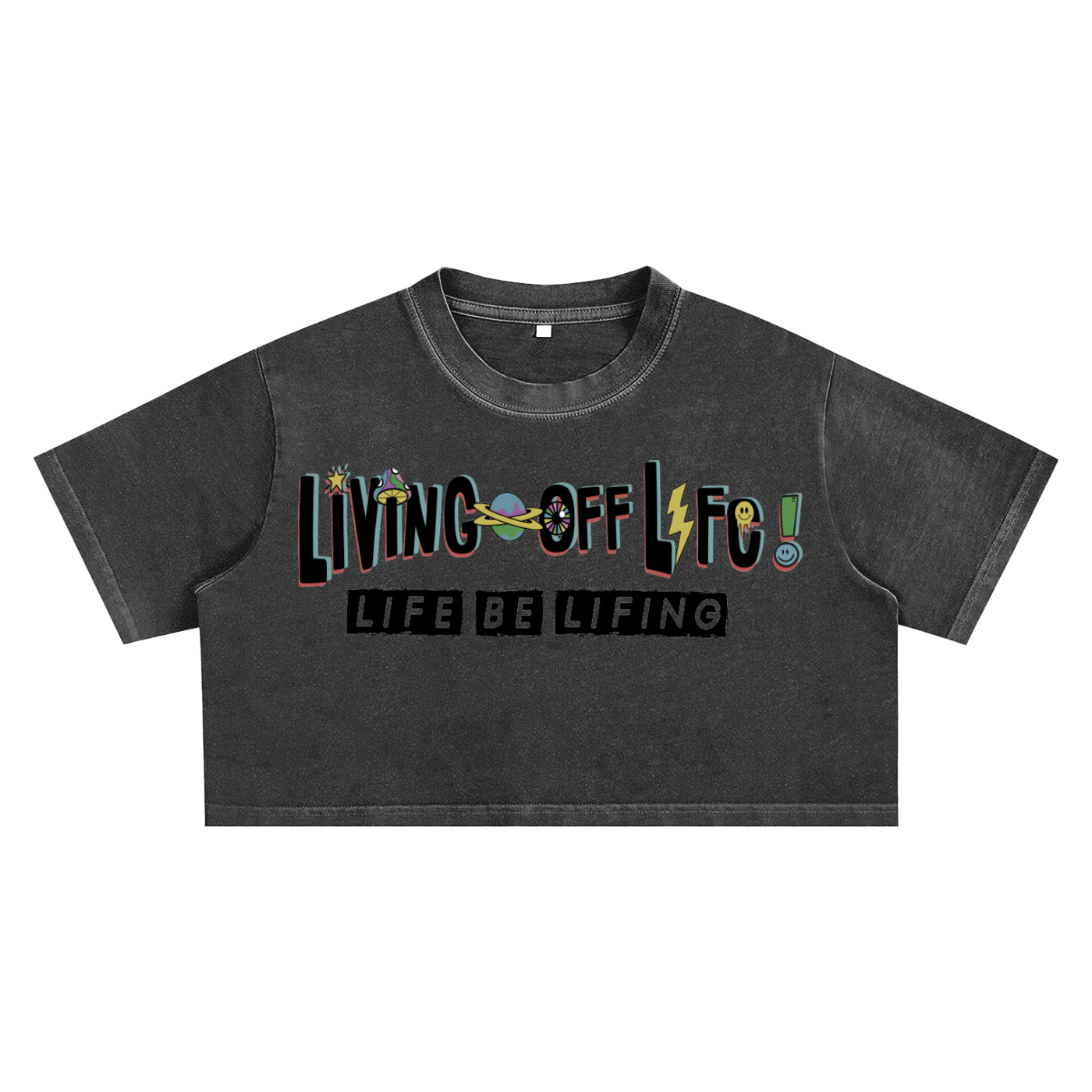 Women's Chapter 001 — Living Off Life STK Snow Washed Crop Tee